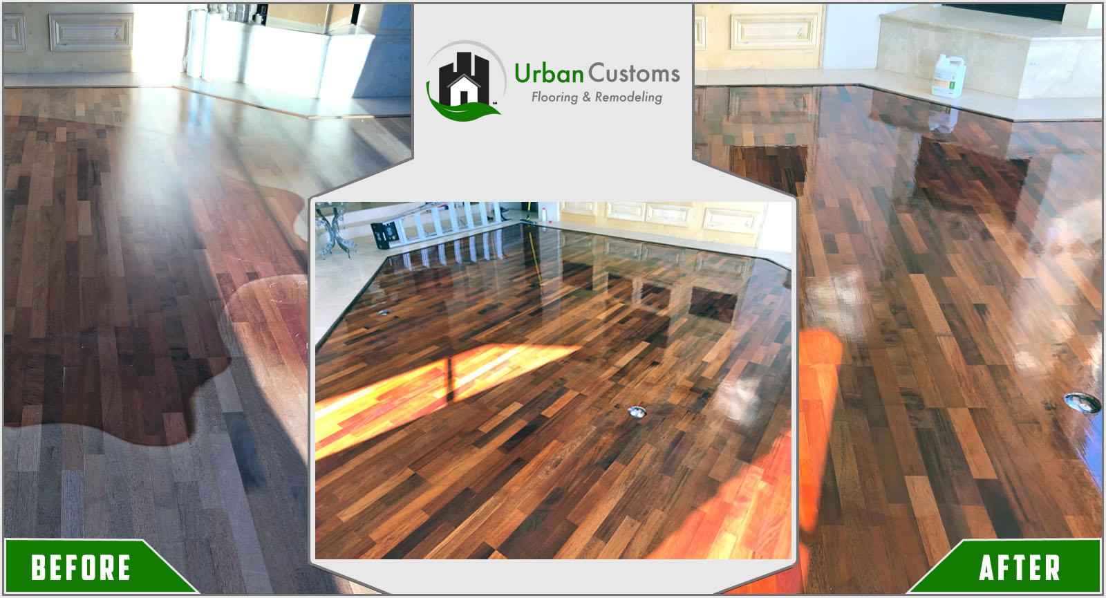 Hardwood Floor Refinishing Before and After