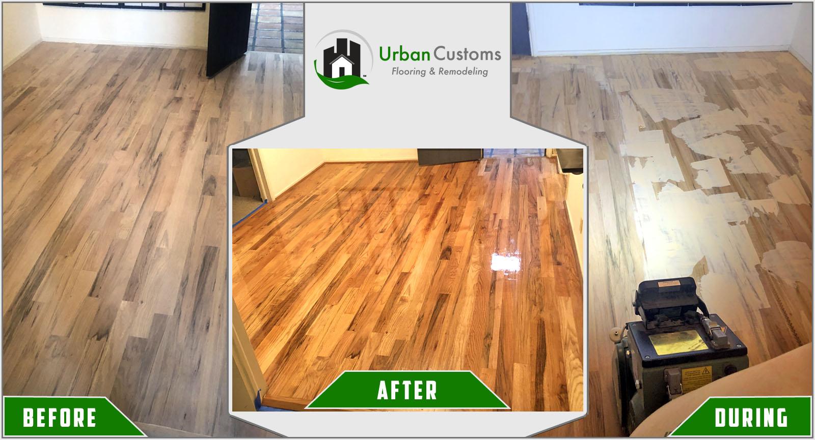 Wood Floor Refinishing Before and After